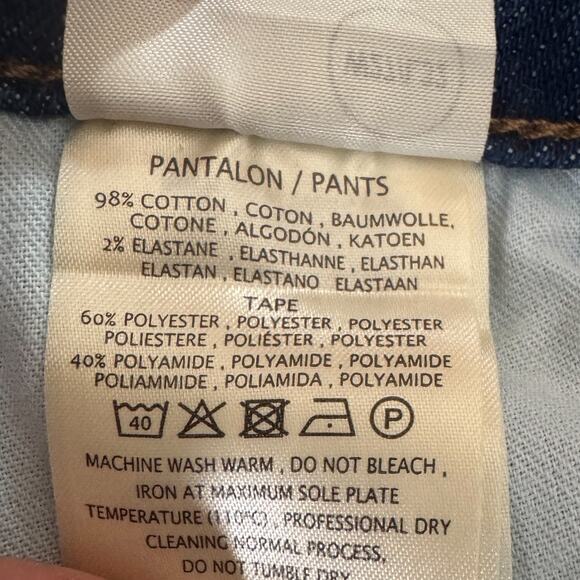 Essentiel Antwerp Cropped Straight Leg Jeans with Ribbon Trim Size 27 Mid-Rise - Picture 6 of 10